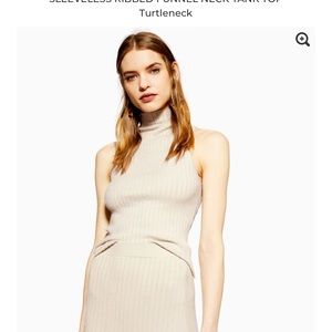 Topshop ribbed sleeveless tank in cream
